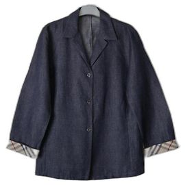 Burberry Blue Cotton Denim Jacket Blue