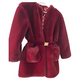 Monnalisa-Girl Coats outerwear-Dark red