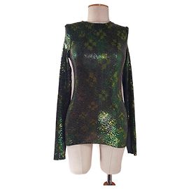 Autre Marque H&M Studio Metallisches Oberteil Grün Mehrfarben Grün