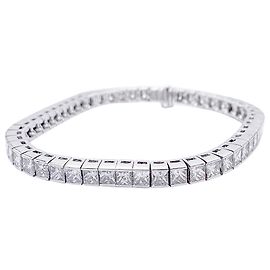 inconnue Pulsera linea oro blanco y diamantes talla princesa. Otro