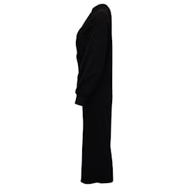 Balenciaga-Balenciaga Robe Drapée à Une Épaule en Viscose Noire-Noir