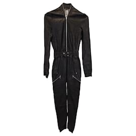 Rick Owens-Rick Owens Jumpsuit in Black Leather-Black