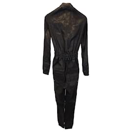 Rick Owens-Rick Owens Jumpsuit in Black Leather-Black