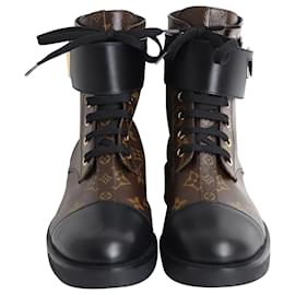 Lauréate leather boots Louis Vuitton Black size 39.5 EU in Leather