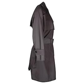 Prada-Trench coat Prada con cintura in cotone grigio-Grigio