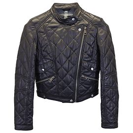 Jaqueta Biker acolchoada Burberry em couro preto Preto
