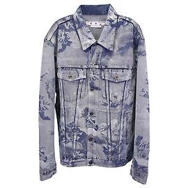 Off White Off-White-Skate-Renaissance-Jeansjacke mit Kunstdruck aus blauer Baumwolle Blau