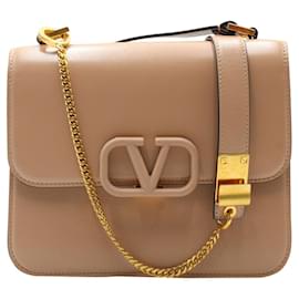 Valentino V-Sling Medium Leather Shoulder Bag Burgundy