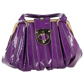 Alexander McQueen Sac Elvie en Cuir Verni Violet Violet