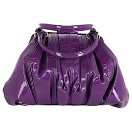 Alexander Mcqueen-Alexander McQueen Elvie Bag in Purple Patent Leather-Purple
