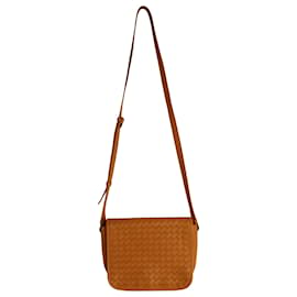 Bottega Veneta-Bottega Veneta Intrecciato Full Flap Crossbody Bag in Orange Nappa Leather-Orange