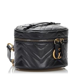 Gucci-Runder Mini-GG-Marmont-Rucksack 598594-Schwarz