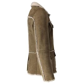 Yves Saint Laurent-Veste Yves Saint Laurent Shearling en Mouton Marron-Marron