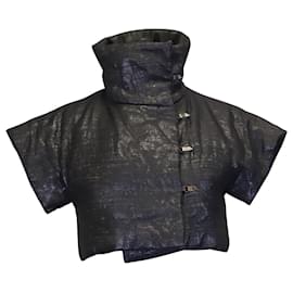 Akris-Akris Cropped Turtleneck Jacket in Black Wool-Black