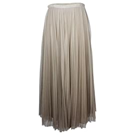 Dior-Falda larga plisada degradada Dior en seda y tul beige-Beige