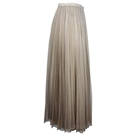 Dior-Falda larga plisada degradada Dior en seda y tul beige-Beige
