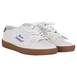 Saint Laurent-SAINT LAURENT SL06 Sneakers in White and Blue Leather-Other