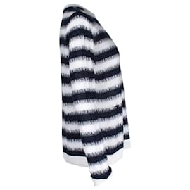 Dior-Christian Dior Striped Sweater in Multicolor Linen-Navy blue