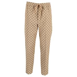 Gucci-Gucci GG Track Bottoms in Brown Cotton -Brown,Red