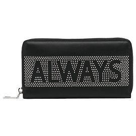 Valentino Black Studded Zip Around Wallet Black