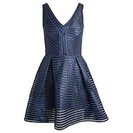 Maje-Maje Rosemount Mesh Dress in Navy Blue Polyester-Navy blue