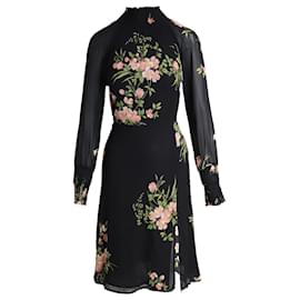 Reformation-Reformation Valentin Floral Dress in Black Viscose-Other
