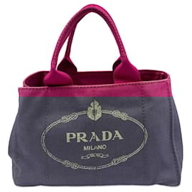 Prada-Pink Canvas Prada Canapa Tote-Pink