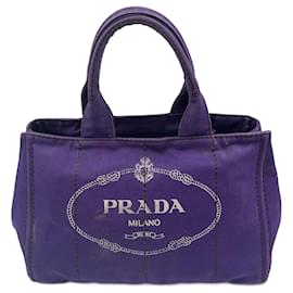 Prada-Purple Canvas Prada Canapa Tote-Purple