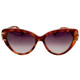 Óculos de sol Lanvin marrom com logo dourado e armação Marrom
