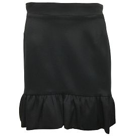 Minissaia preta de seda com babados Emilio Pucci Preto