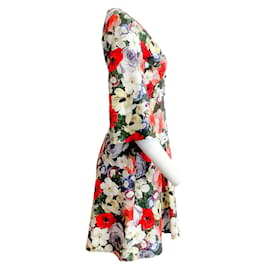 Erdem-ERDEM Multicolor Yeva Poppy Collage Lona Vestido de Coquetel-Multicor