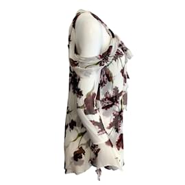 Erdem-ERDEM Weiße Cold-Shoulder-Bluse mit Blumendruck-Weiß