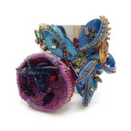 Erickson Beamon Violet / blue / Bracelet Multi Fleurs et Insectes Violet