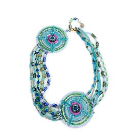 Erickson Beamon Turquesa / Collar de círculo con cuentas moradas Azul