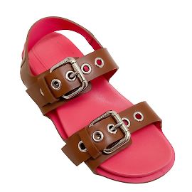 Marni Brun / Sandales à boucle doublées fuchsia Marron