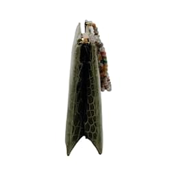 Autre Marque-Darby Scott Halskettentasche mit Krokodilmotiv in Fichtengrün-Grün