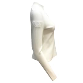 Proenza Schouler-Proenza Schouler White Label Marfim / Blusa de gola alta de malha compacta off-white-Cru