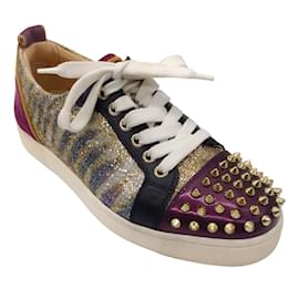 Christian Louboutin-Christian Louboutin Purple / Gold Multi Louis Junior Sneakers-Purple