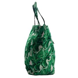 Dolce & Gabbana-Bolsa de lona verde com estampa de folha de bananeira Dolce & Gabbana Shopping Beatrice-Verde