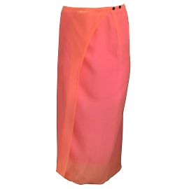 Dries van Noten Saia envelope de seda bicolor rosa e salmão Rosa
