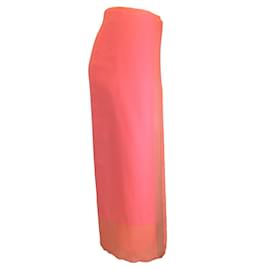 Dries Van Noten-Dries van Noten Pink and Salmon Two-Tone Silk Wrap Skirt-Pink