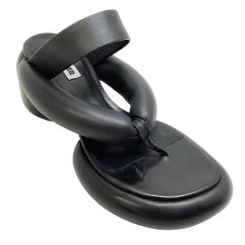 Sandalias de plataforma acolchadas de cuero negro Jil Sander Negro