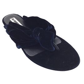 Sandali infradito Jil Sander in velluto blu scuro Blu