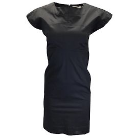 Jil Sander Abito in cotone con maniche ad aletta blu navy Blu