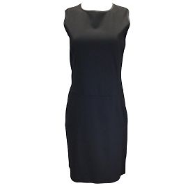 Jil Sander Navy Collection Schwarzes ärmelloses Wollkleid Schwarz