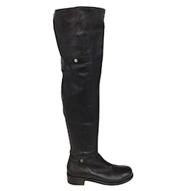 Jimmy Choo-Jimmy Choo Black Knee-High Leather Boots-Black