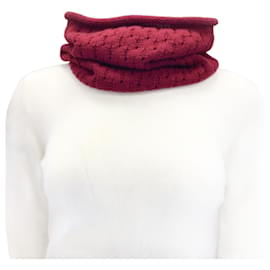 Loro Piana-Écharpe cache-cou en tricot bébé cachemire rouge brique Loro Piana-Rouge
