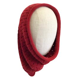 Loro Piana-Cachecol de caxemira de tricô vermelho tijolo Loro Piana para bebê mais quente no pescoço-Vermelho