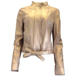 Valentino Garavani Valentino Light Gold Metallic Vintage-Lammlederjacke Golden