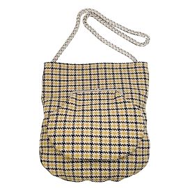 Victoria Beckham Black / Yellow Houndstooth Shoulder Bag With Chain Strap Yellow